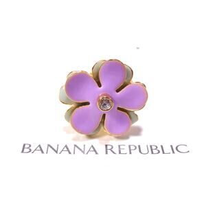 Banana Republic Women's Floral Enamel Layered Ring Sz 6 NWT 58 Lavender